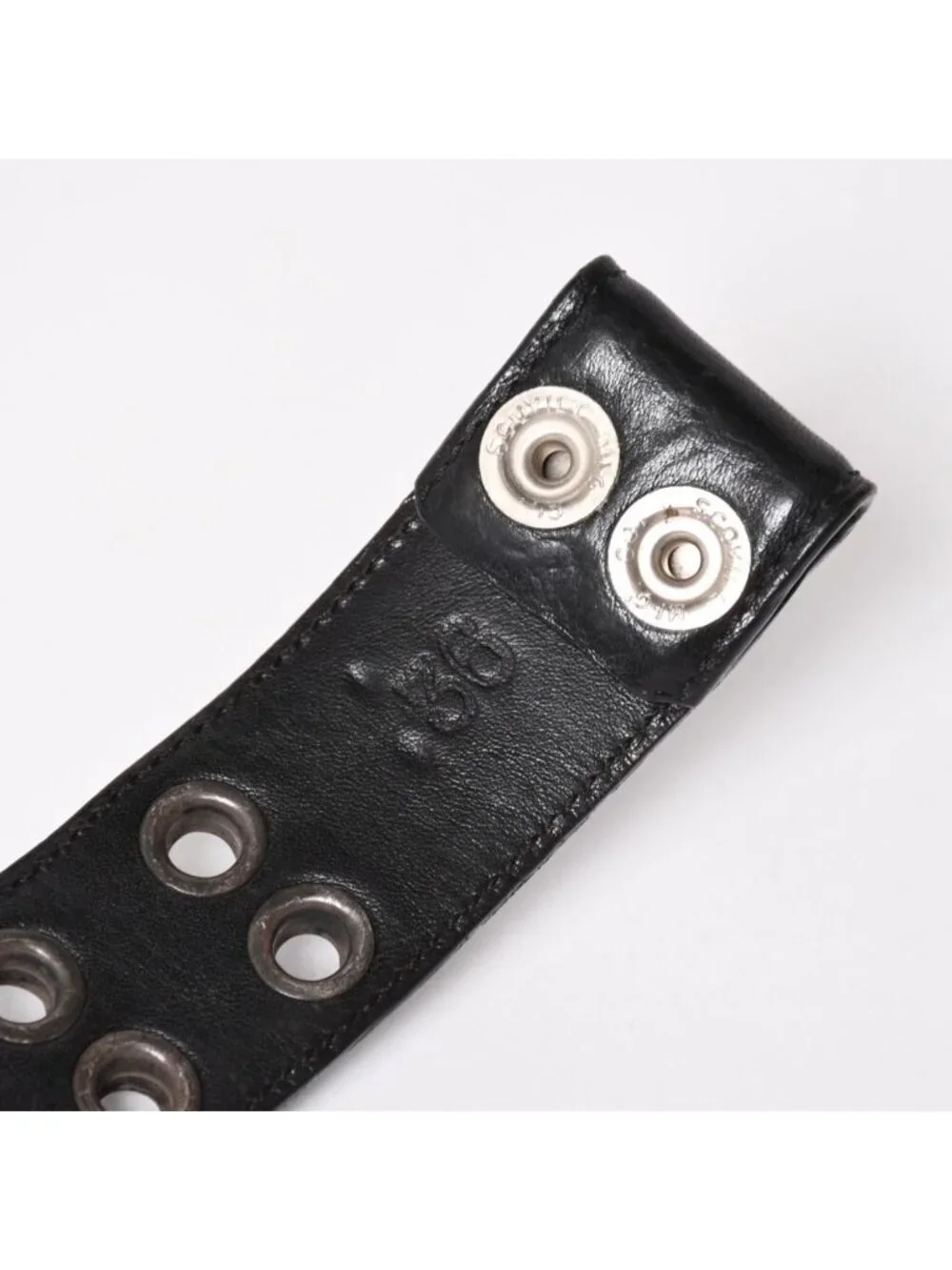 Chrome Hearts Strap Dbl Row of Grommets Double Row of 925 Sterling Silver Belt